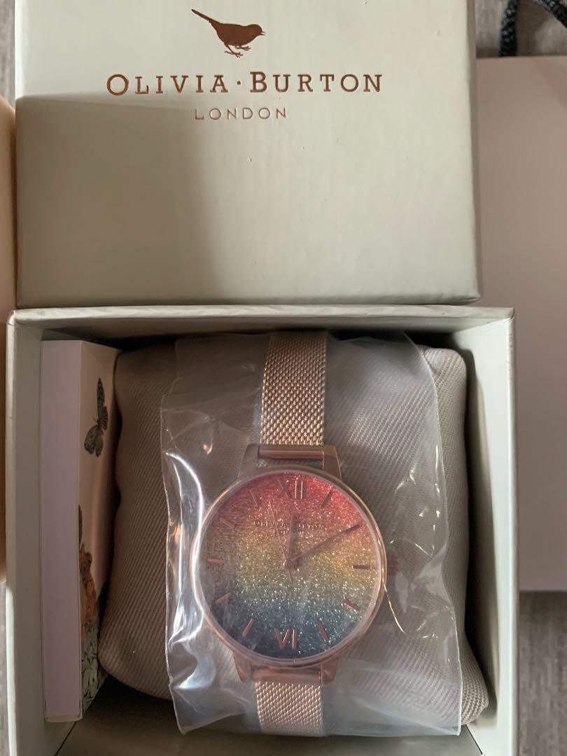 Olivia burton rainbow glitter watch clearance