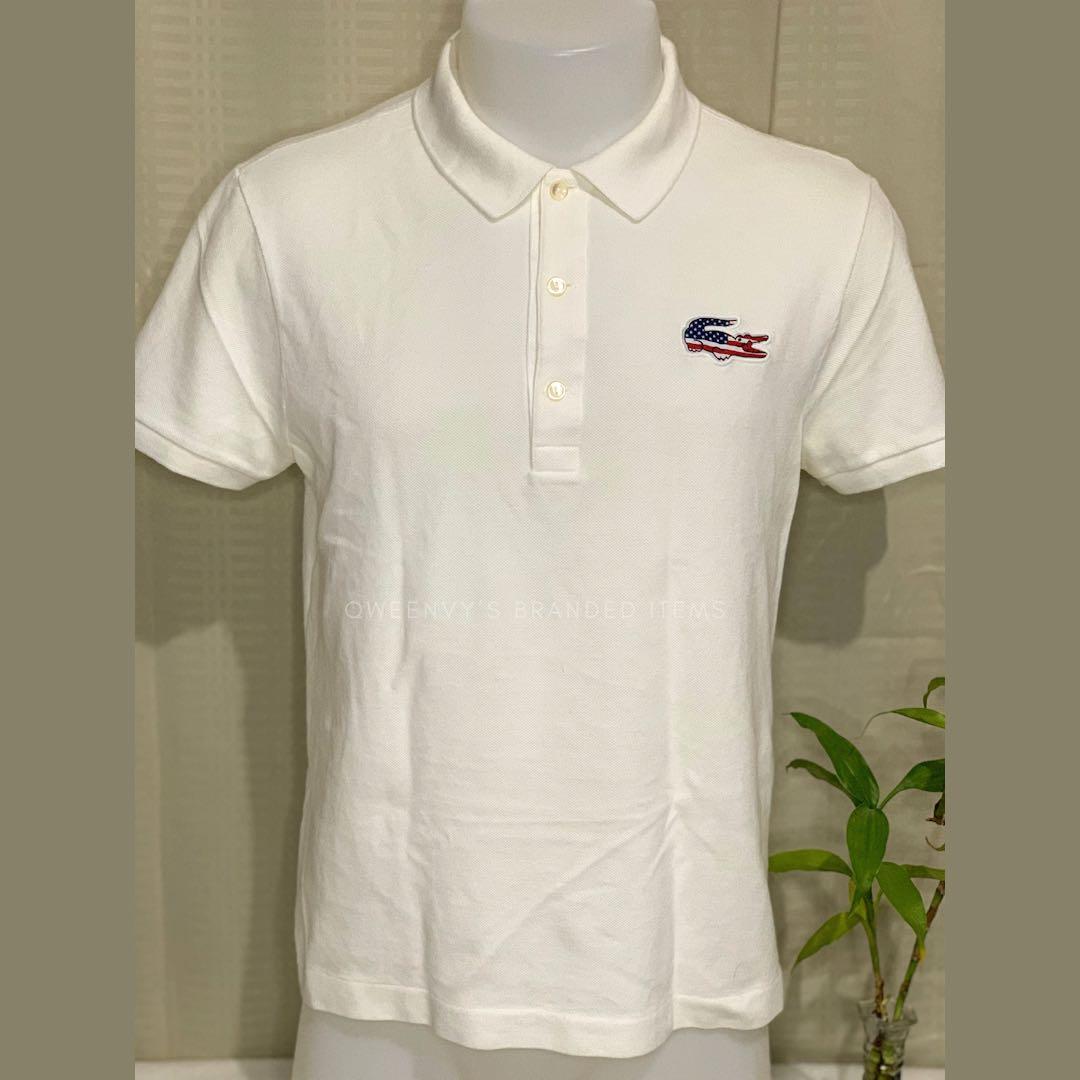 Original Lacoste US Flag Logo Polo Shirt, Men's Fashion, Tops & Sets ...