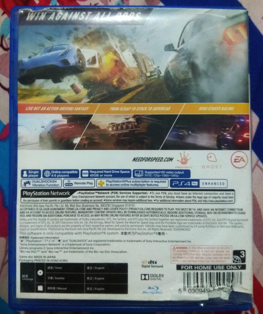 Original Need for Speed Payback PS4 Game Disc (Category: PlayStation) located in Davao. Submitted by angel_924 (Listing ID 1082469447, Image 2). Description: Very Good Condition Signs of usage. AND PLEASE NOTE: * The photos do not do justice to the true colors of the item due to the inherent difficulty in color calibration between the actual item ~ digital camera ~ and computer monitors. * Our items are usually pre loved unless it is stated as br