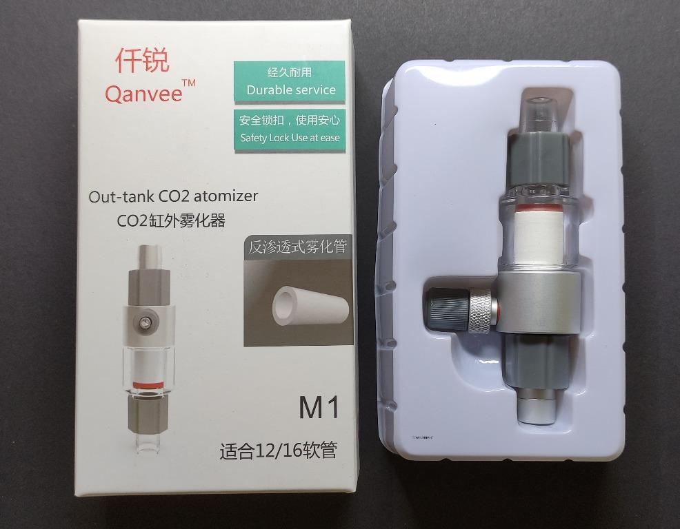 Qanvee Co2 inline atomizer, Co2 diffuser (Category: Homes & Other Pet Accessories) located in Singapore. Submitted by townbrightaquaticequipment (Listing ID 1082609062, Image 1). Description: M1 $20.9 M2 $22.9 Purchase here for shipping: https://shopee.sg/product/378899854/9444891465/ OSMOSIS TECHNOLOGY: This product adopts reserve osmosis technology to diffuse CO2, which can increase the dissolved effect and save the usage of CO2, being more fri