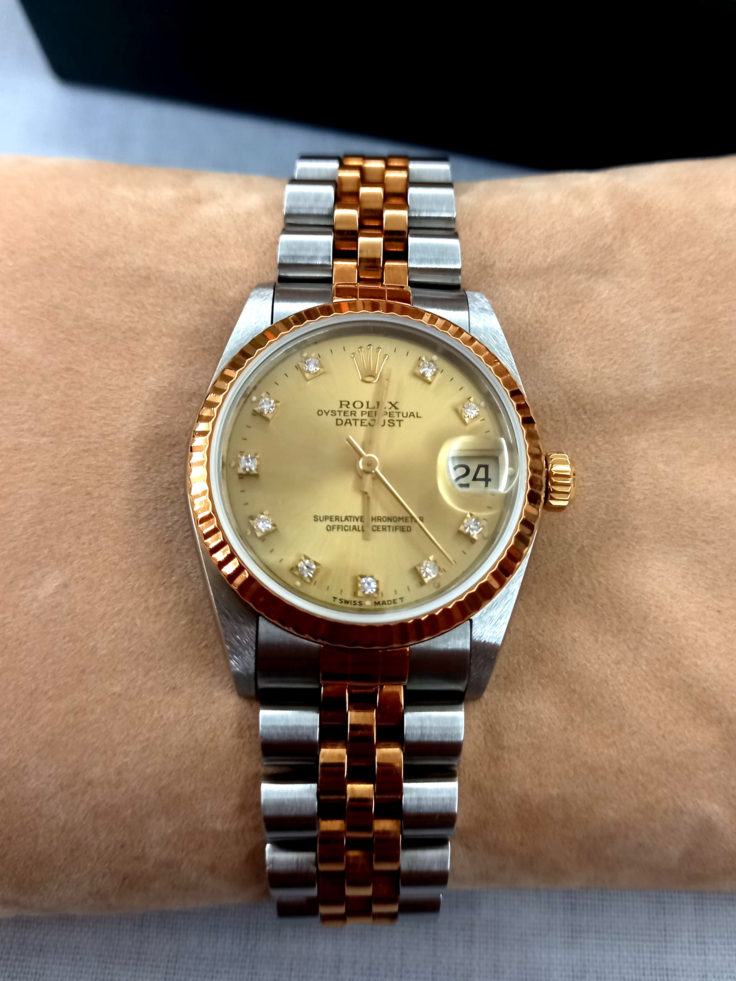 Rolex Datejust 68273 diamond dial 