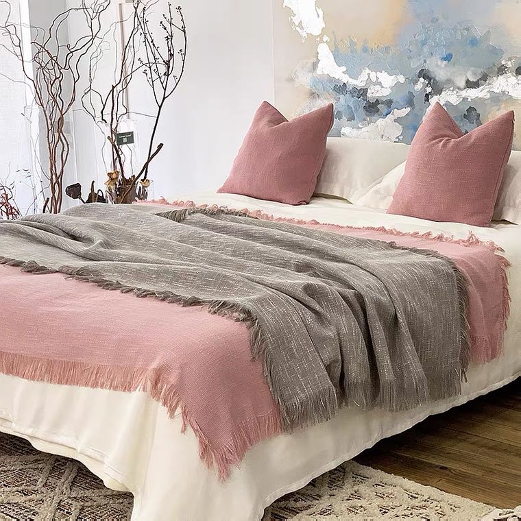 Ruffle Trimmed Sofa Bed Blanket Throw Furniture Home Living Frames Mattresses On Carou Ruffle Trimmed Sofa Bed Blanket Throw, Full Size Sofa Bed Sheets