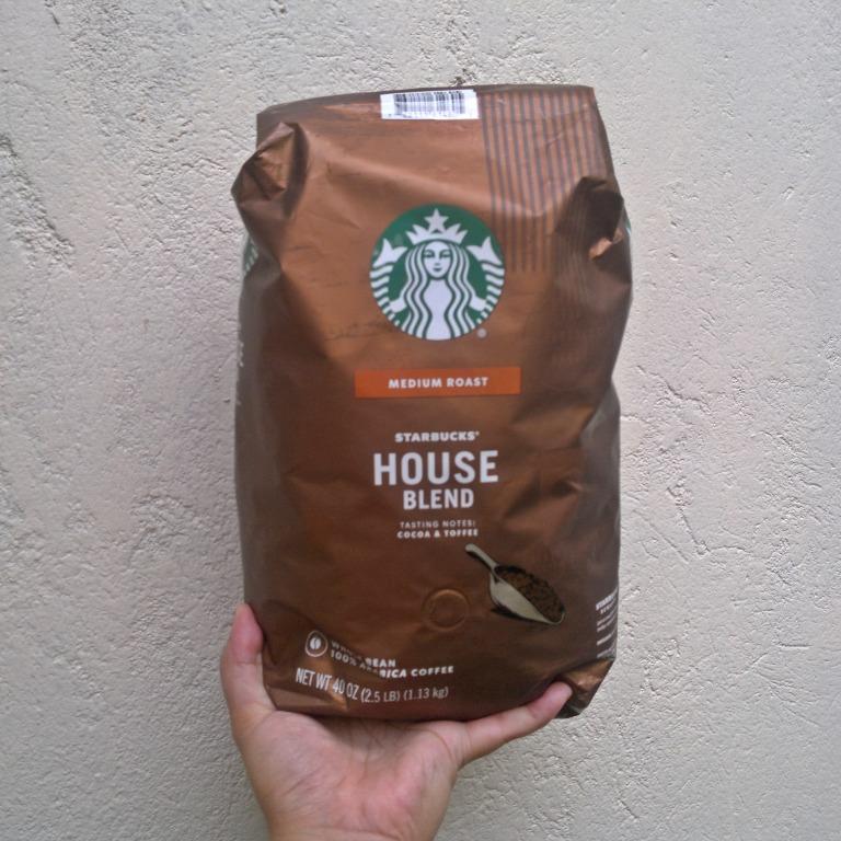 Starbucks House Blend, Medium Roast Whole Bean (Category: Beverages) located in Manila. Submitted by wanderingaroha (Listing ID 1082527316, Image 2). Description: Starbucks House Blend Medium Roast Whole Bean 100% Arabica Coffee Net Weight: 40 oz (2.5 lb) (1.13 kg) Shipping c/o buyer Thank you!.
