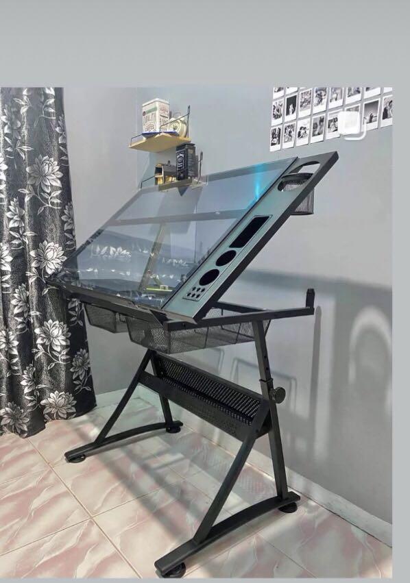 Tempered Glass Drafting Table (Category: Office Furniture & Fixtures) located in San Pedro. Submitted by draftingtablemaker (Listing ID 1082565703, Image 3). Description: Imported Unit Tempered Glass Imported Drafting Table with free chair .