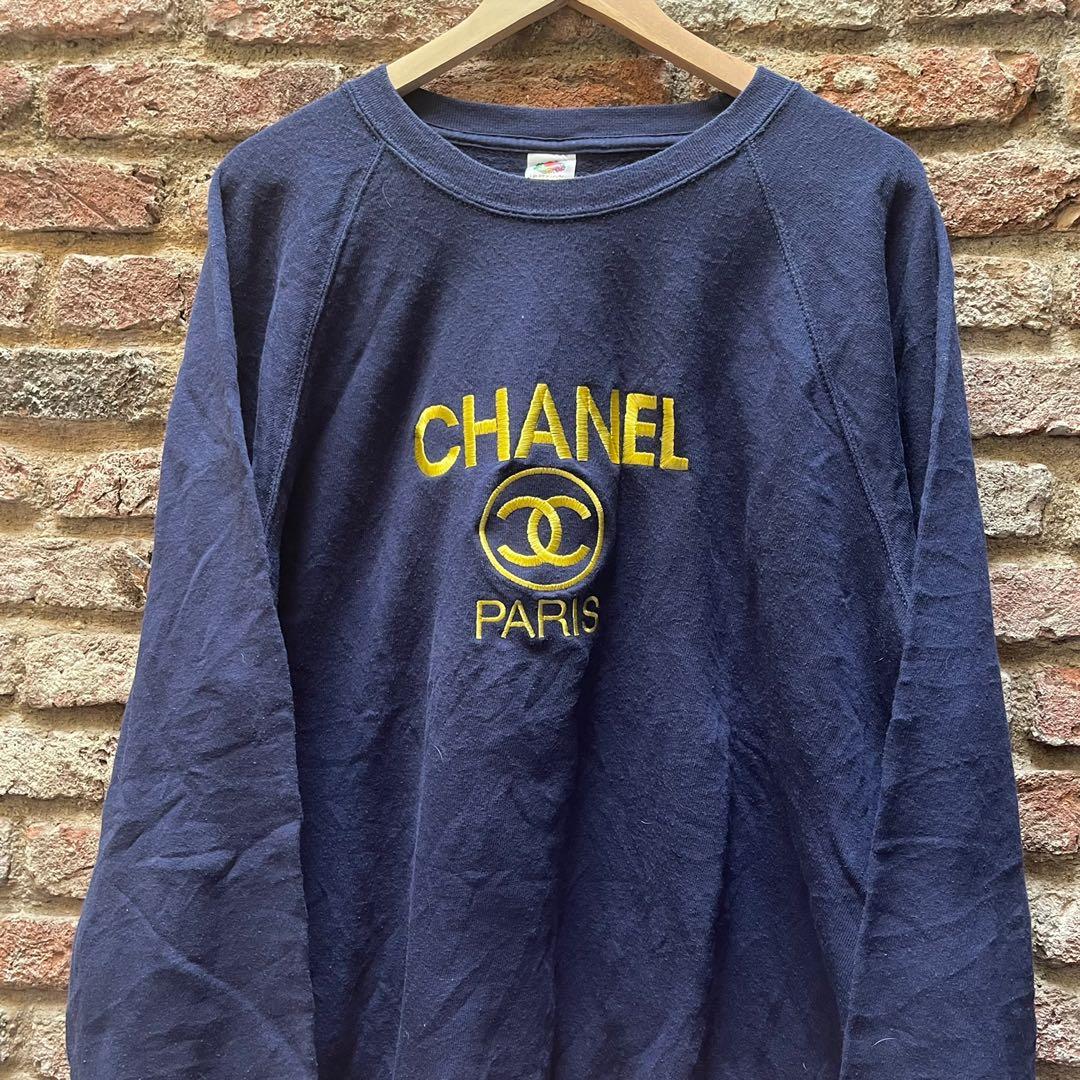 SOLD OUTRare find Vintage Chanel logo hoodie Size XL from  1988Free Shipping Worldwide  DM for more infor  Hoodies Chanel  outfit Vintage chanel