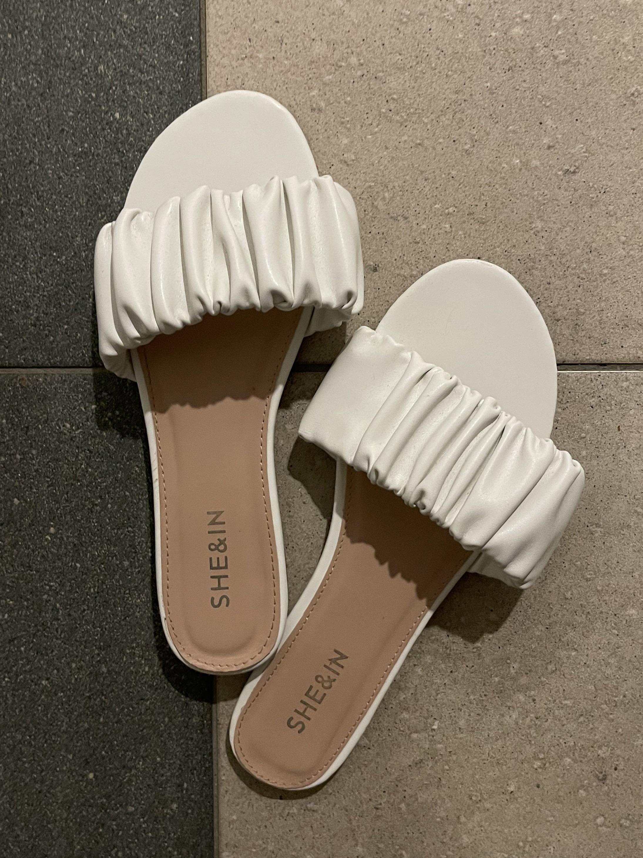 White slip on discount sandal