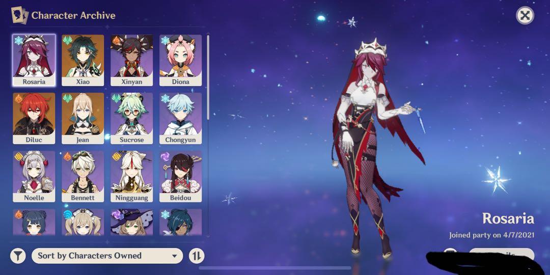 XIAO DILUC JEAN ROSARIA 5k+ primos genshin impact, Video Gaming, Video