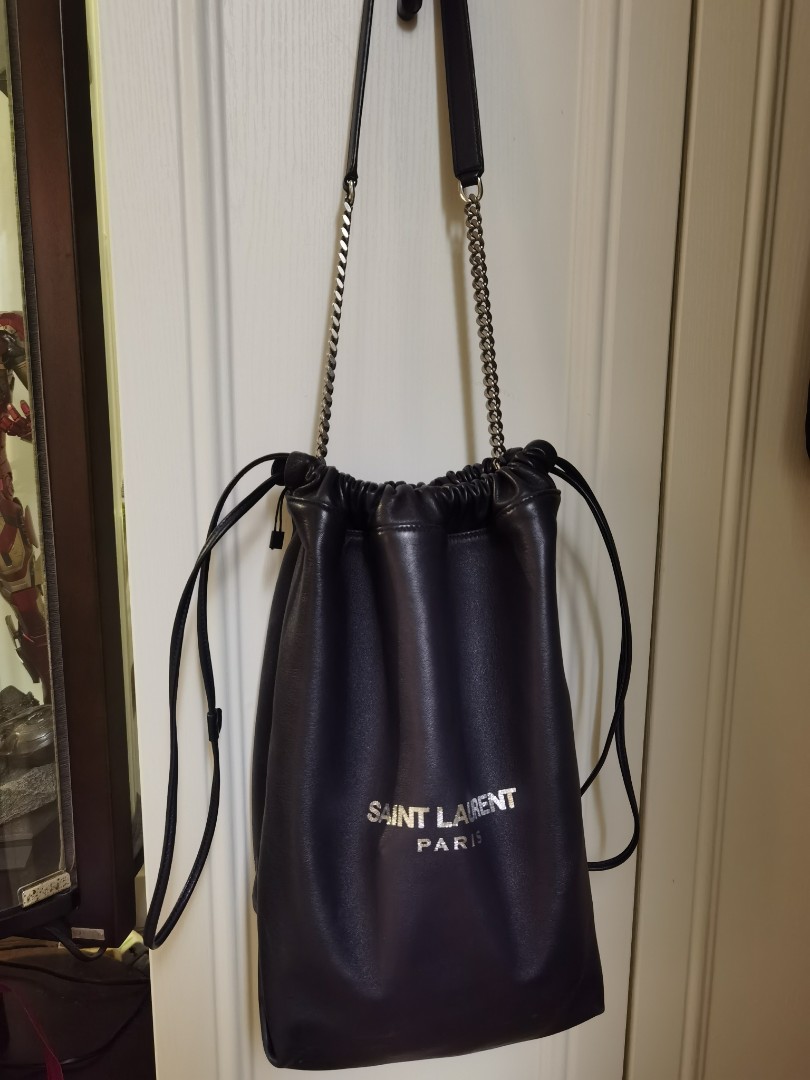 Saint laurent teddy leather bucket bag clearance