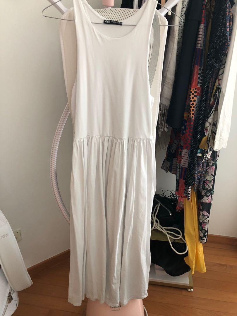 Zara white cotton dress clearance