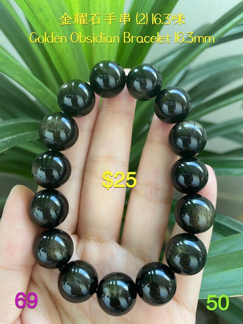 Buy Dark Green obsidian Bracelet Diamond Cut Beads 8 mm Crystal Stone  Bracelet at Amazon.in