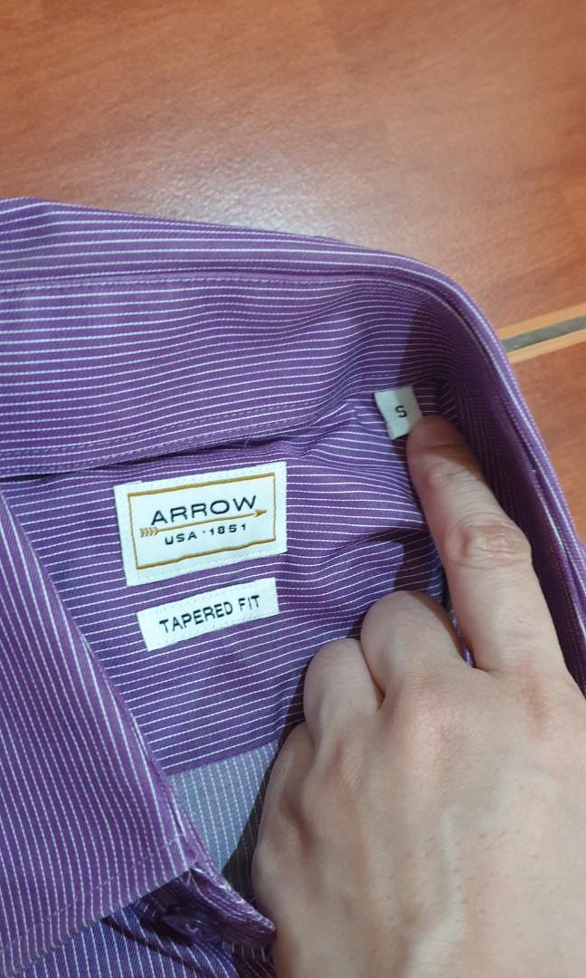 ARROW Purple stripes polo (Category: Formal Shirts) located in Manila. Submitted by cheezykz (Listing ID 1078975589, Image 2). Description: ARROW Purple stripes polo euc size small.