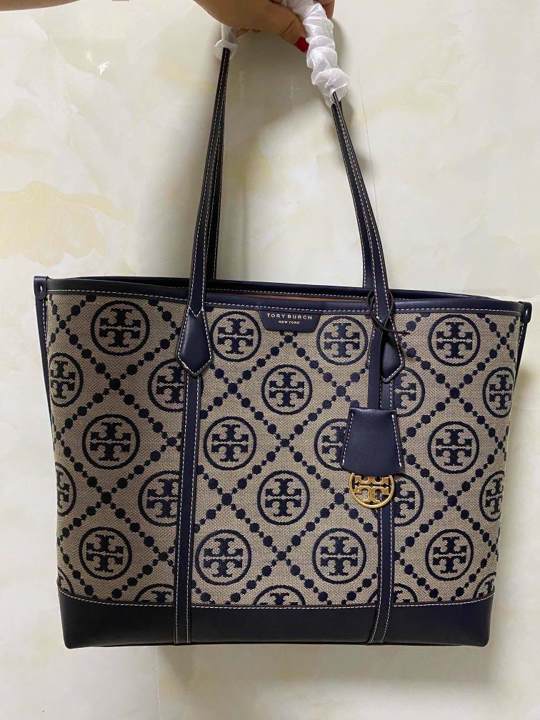 READY STOCK AUTHENTIC Tory Burch T MONOGRAM jacquard camera bag 79356 navy,  Women's Fashion, Bags & Wallets, Purses & Pouches on Carousell