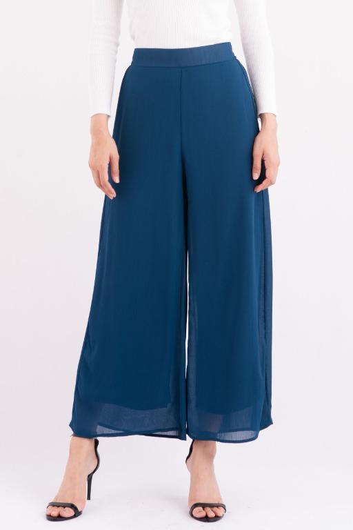 Basic Palazzo Pants Seluar Palazzo Muslimah Fashion Bottoms On Carousell