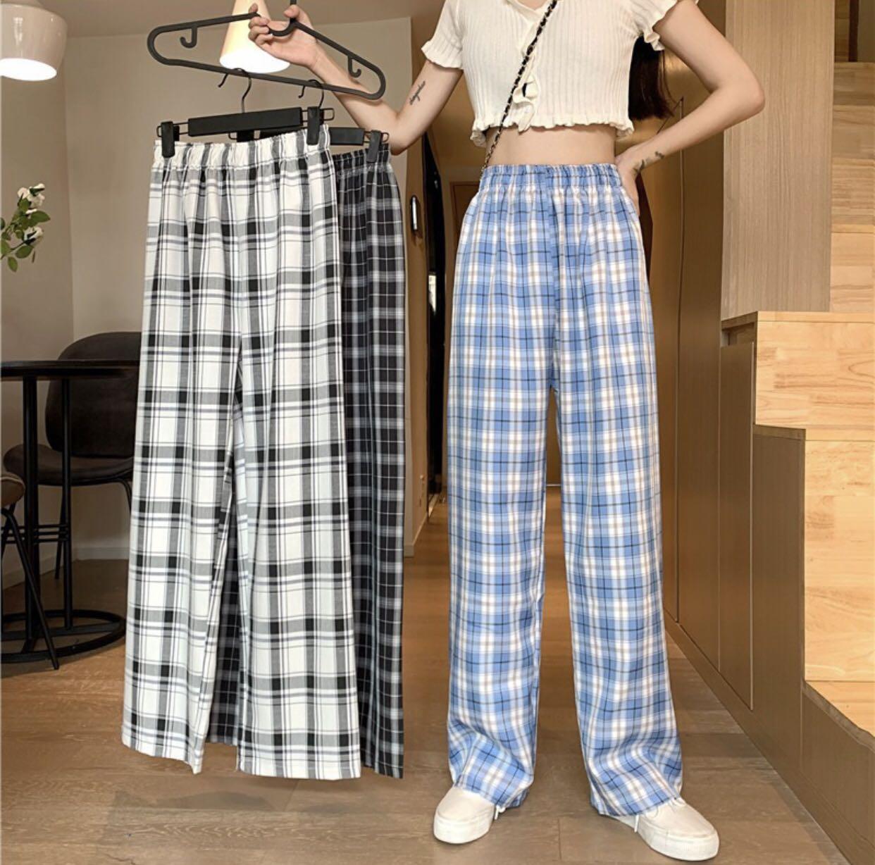 Checkered loose pants cheap