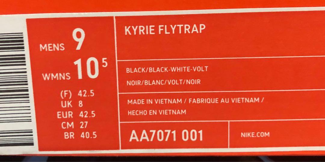 BNIB Nike Kyrie Flytrap Black Shoes AA7071 001 UK Size 8