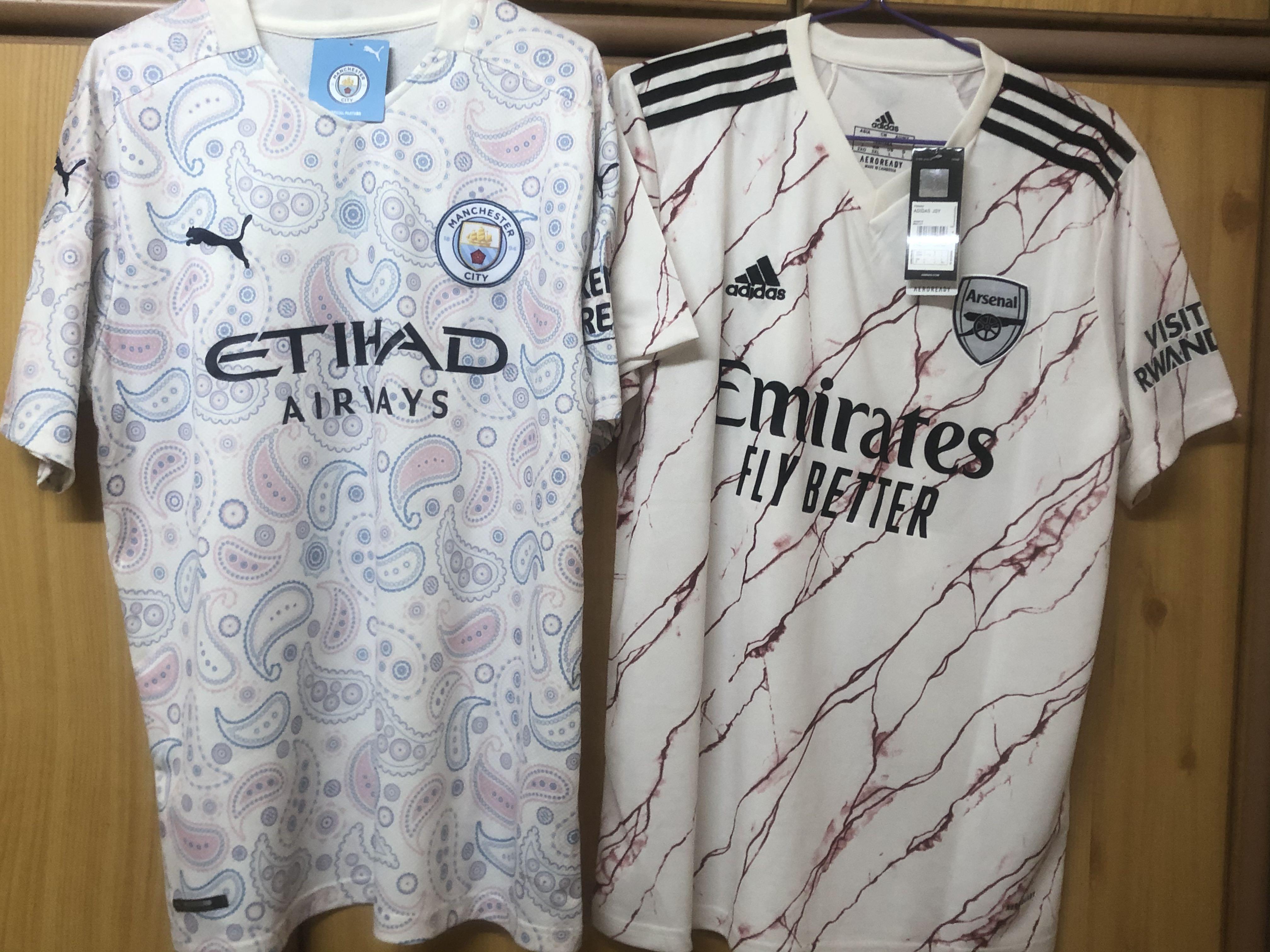 Bnwt Man City Arsenal 20 21 Jersey Away Ad Third Kit Printed 10 Sports Sports Apparel On Carousell