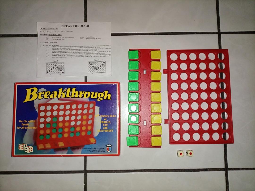 Breakthrough board games for family (Category: Board Games & Puzzles) located in Quezon City. Submitted by vans_online_store (Listing ID 1079088379, Image 2). Description: Breakthrough board game Brand new rfs : Need fund to buy school materials price is slightly negotiable The whole set comes with 2 dice and 27 green chips and 27 yellow chips comes with an instruction for the game Available for meet up around cubao area Sf not included.