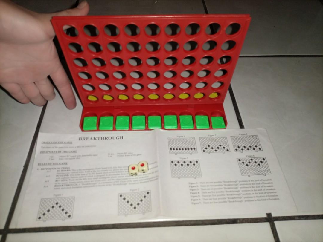Breakthrough board games for family (Category: Board Games & Puzzles) located in Quezon City. Submitted by vans_online_store (Listing ID 1079088379, Image 3). Description: Breakthrough board game Brand new rfs : Need fund to buy school materials price is slightly negotiable The whole set comes with 2 dice and 27 green chips and 27 yellow chips comes with an instruction for the game Available for meet up around cubao area Sf not included.