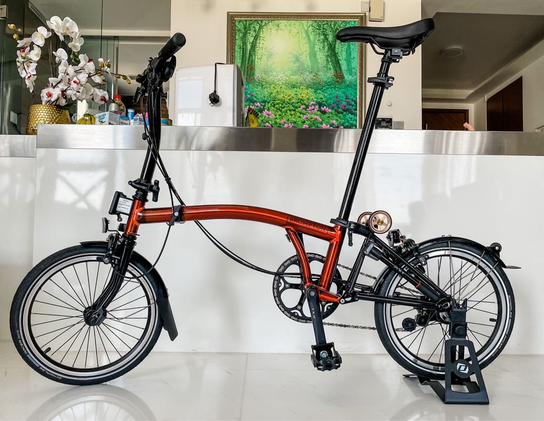 Brompton Flame Lacquer Black Edition with some mods Sports