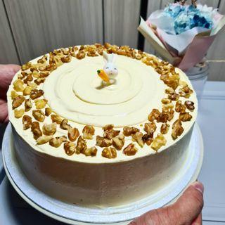 Carrot Cake 🥕 bursting with golden raisins, walnut & cream cheese