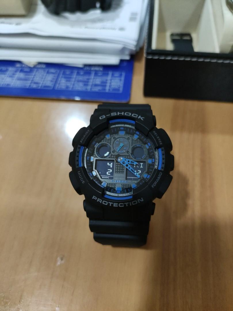 Casio G Shock GA100 Blue Men s Fashion Watches Accessories