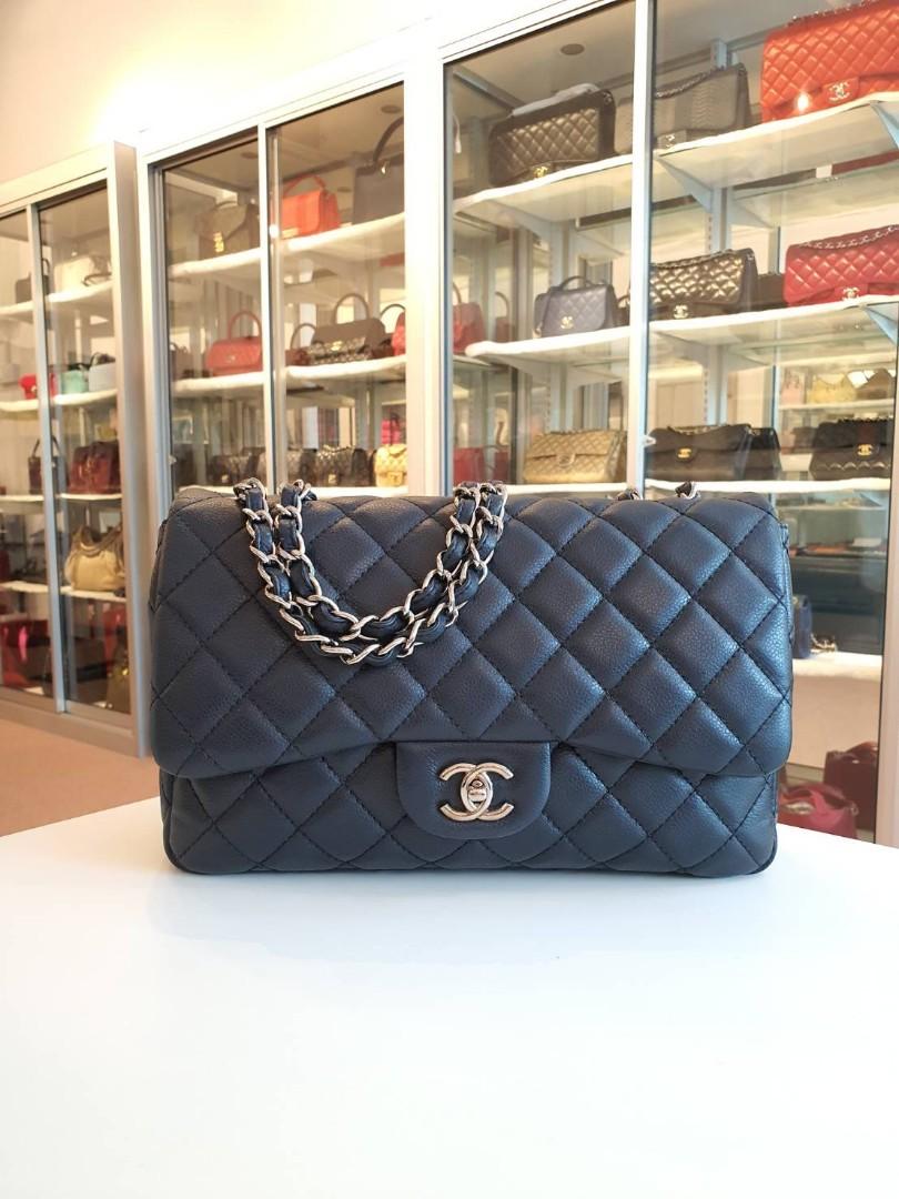 Chanel Classic Jumbo Single Flap Dark Blue Caviar Series 12, Luxury, Bags &  Wallets on Carousell