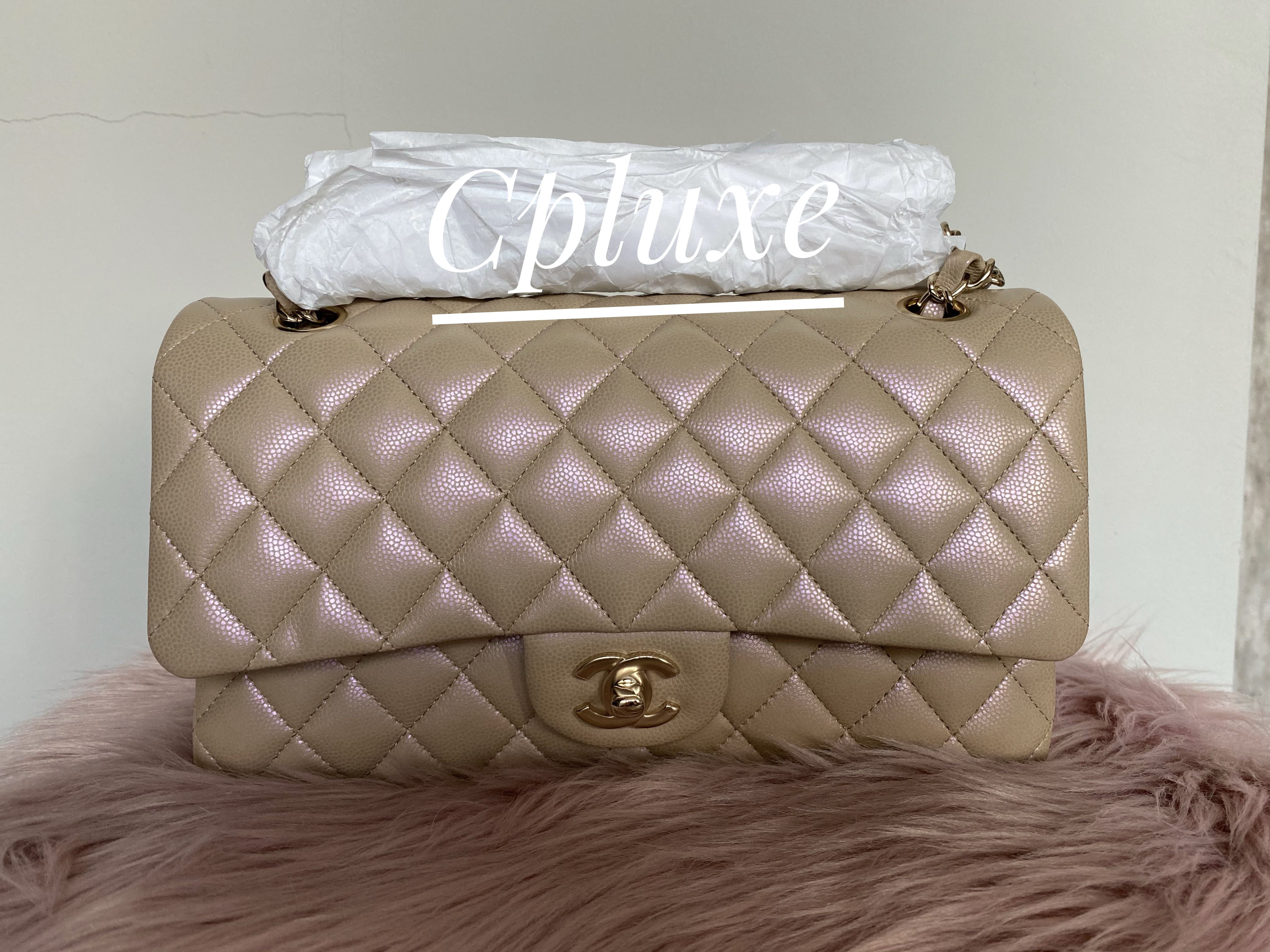 Chanel Medium Caviar Iridescent Beige 21s