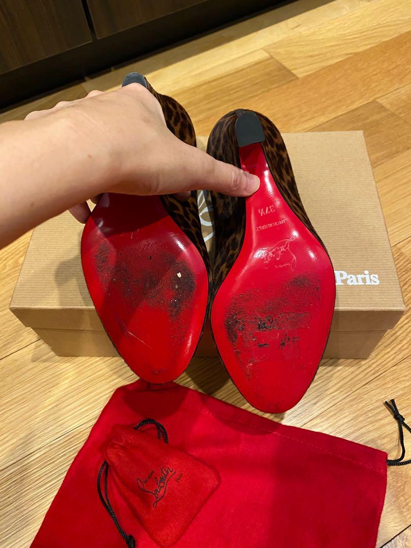 Christian louboutin leopard wedges clearance