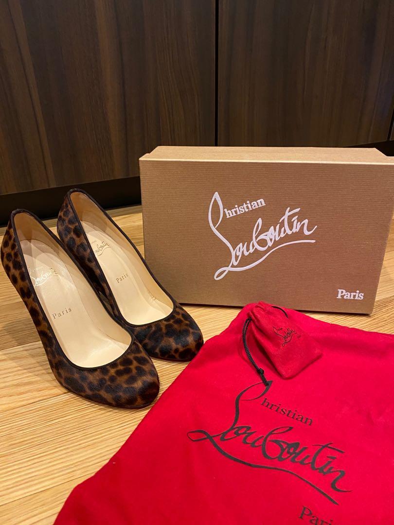 Christian louboutin leopard wedges store