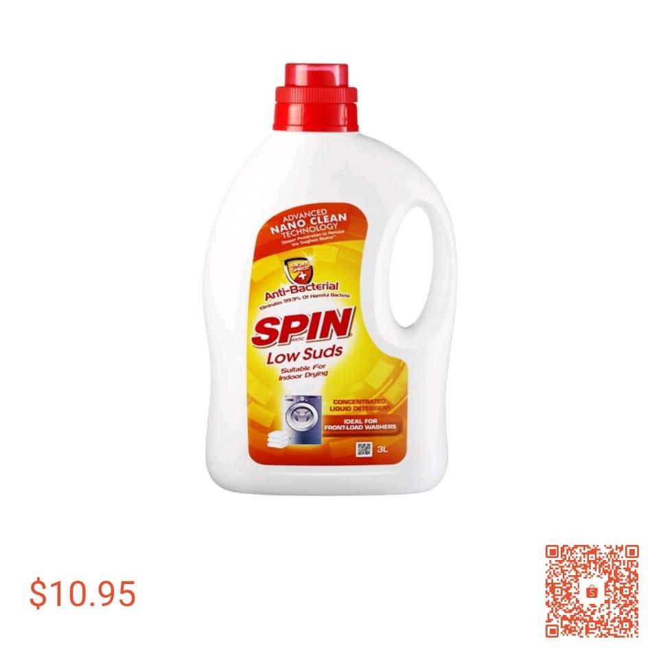 [Free softener] SPIN Low Suds laundry detergent, Furniture & Home