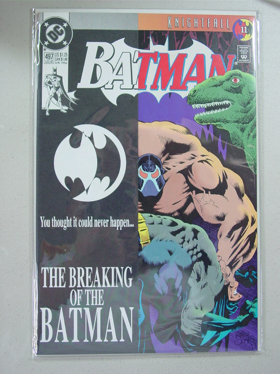 DC Comics Batman Issue 497 Knightfall Bane breaks Batman, Hobbies & Toys,  Books & Magazines, Comics & Manga on Carousell