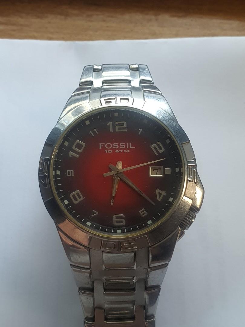 Fossil red face outlet mens watch