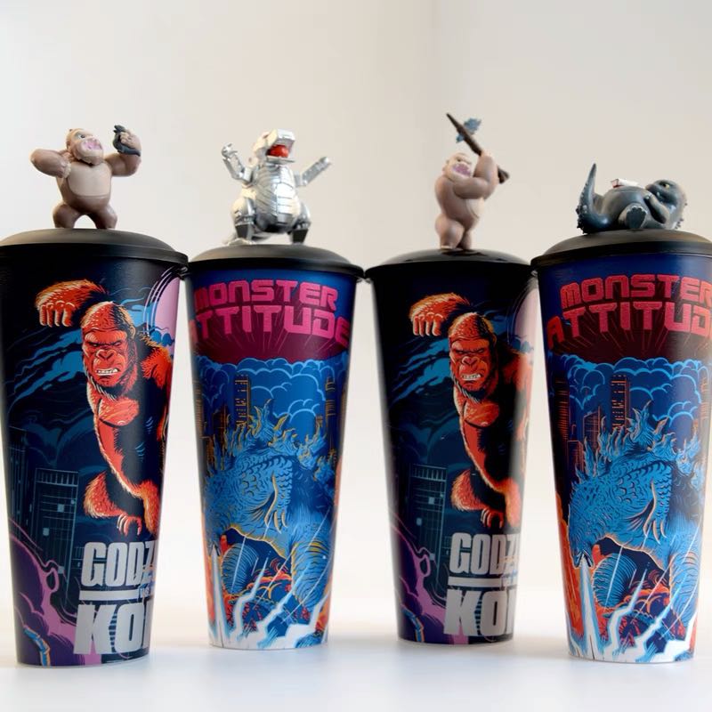 Godzilla vs Kong Mechagodzilla King Kong Ghidorah topper cup tumbler mug  bottle figures figurine toy