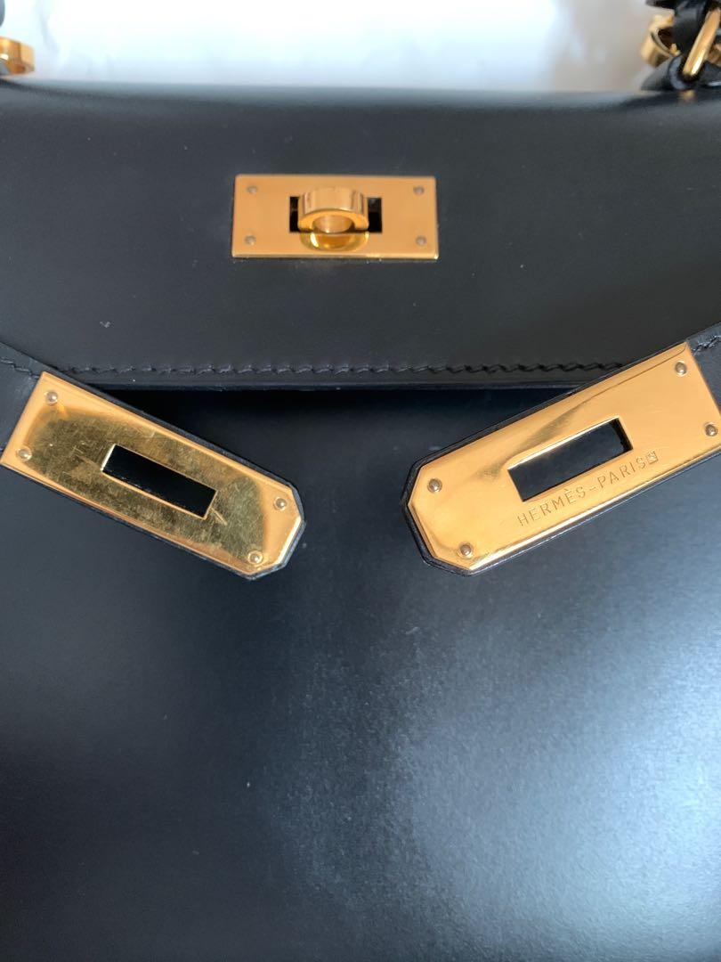 Hermes Kelly 28 Sellier Black Box Gold Hardware #C - Vendome Monte Carlo