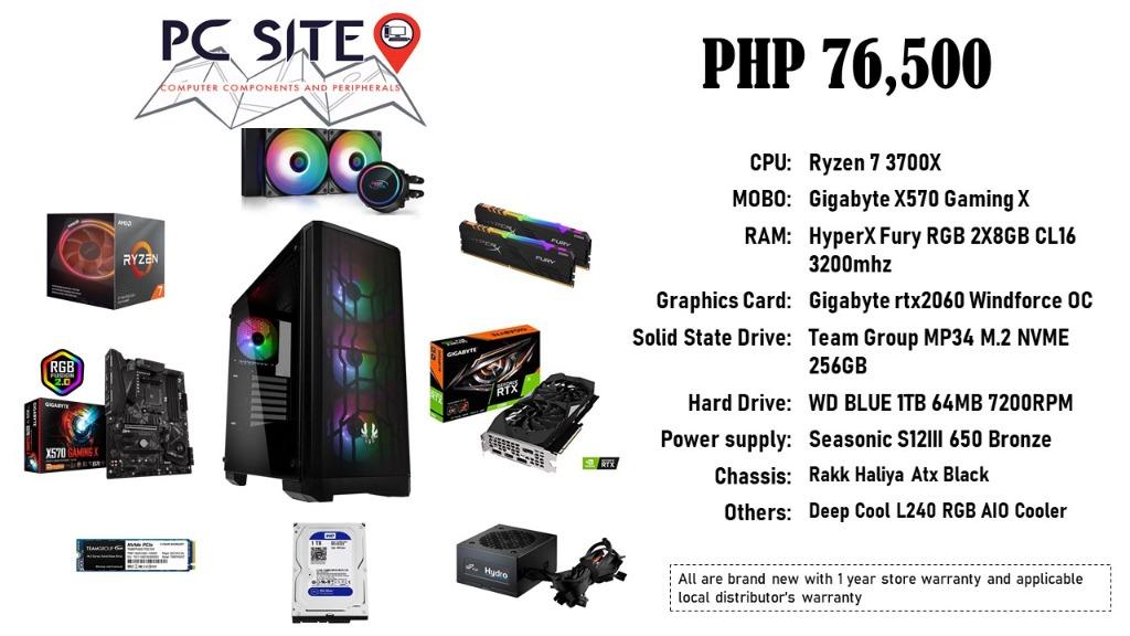 High End PC Build (Ryzen 7 3700x + Rtx2060 OC), Computers & Tech