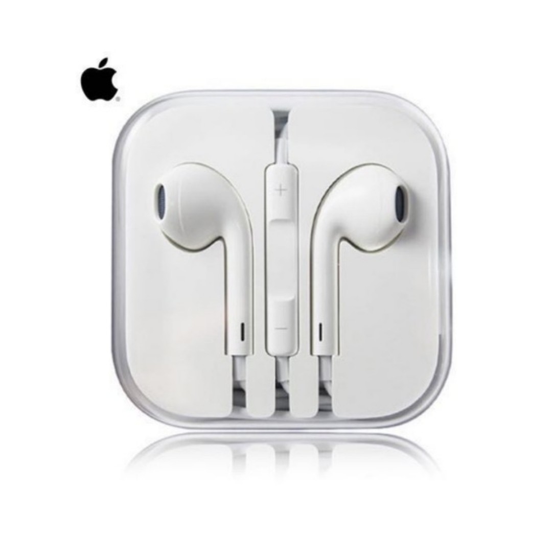 black iphone earphones