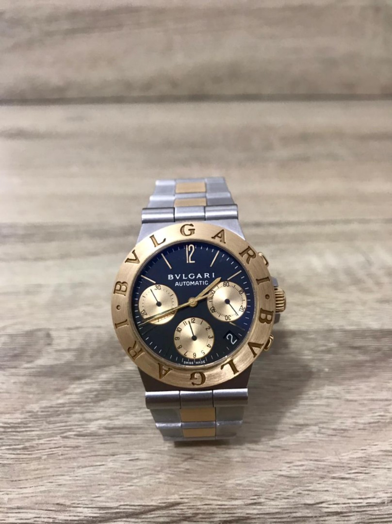 Jam Tangan BVLGARI Diagono pria original jam branded automatic authentic, Barang Mewah, Jam