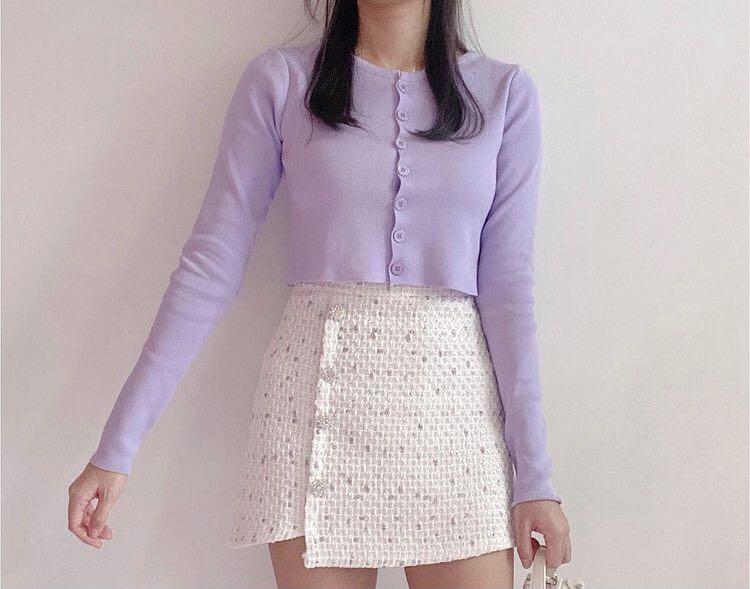 Lilac cheap crop cardigan