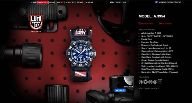 Price Reduced Luminox Scott Cassell Deep Dive Watch model 3954