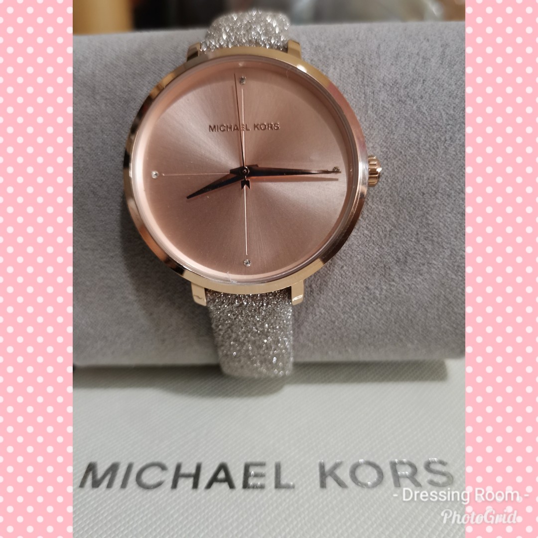 michael kors women's charley rose gold leather watch mk2794