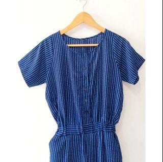 Navy Striped Jumpsuits