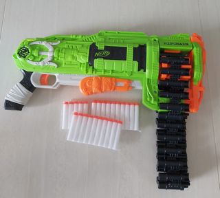 NERF Zombie Ripchain Combat Blaster with glow in the dark darts
