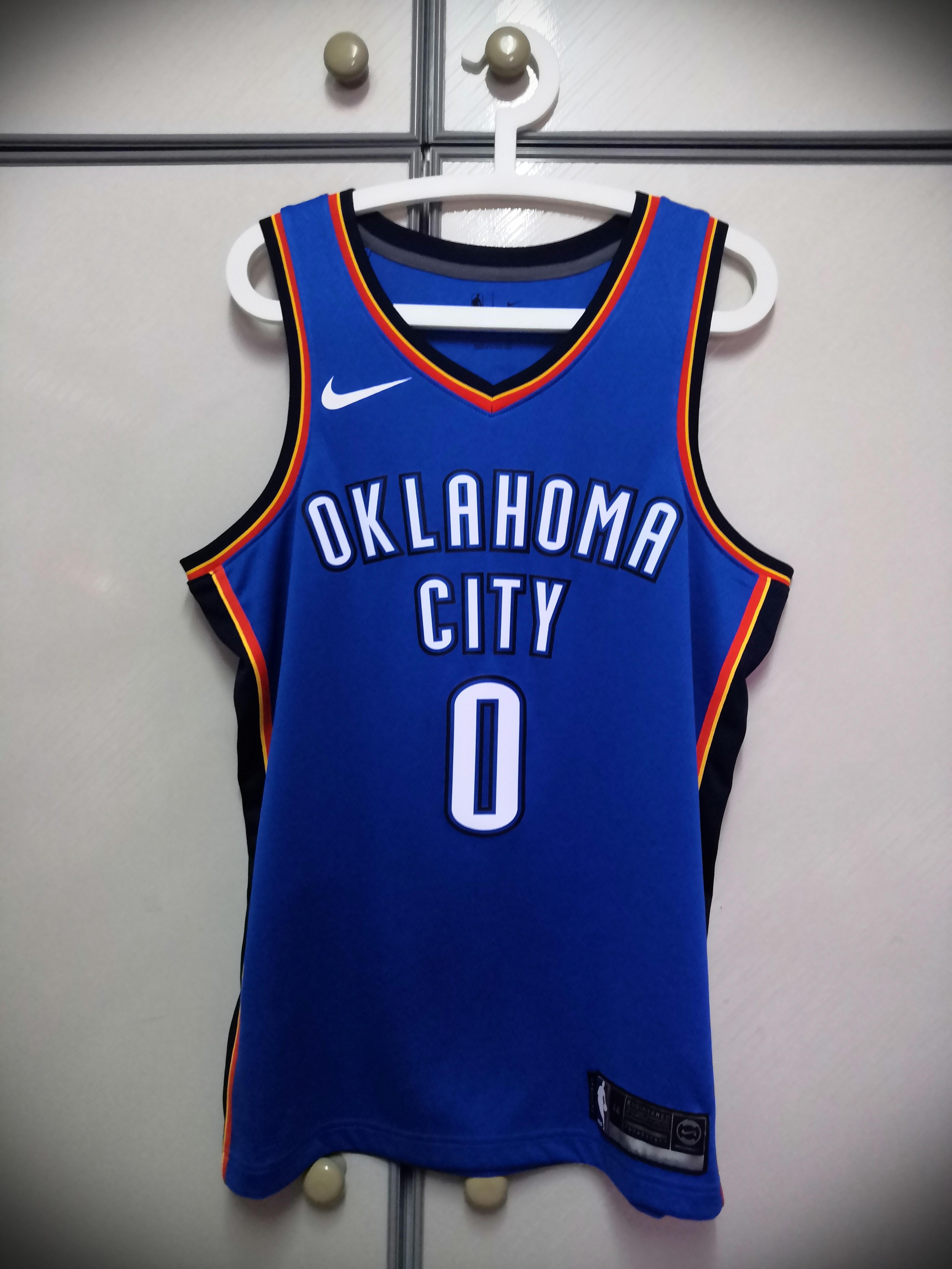 NEW Oklahoma City Thunder #0 Russell Westbrook Basketbal Jersey Blue Size:S-XXL 