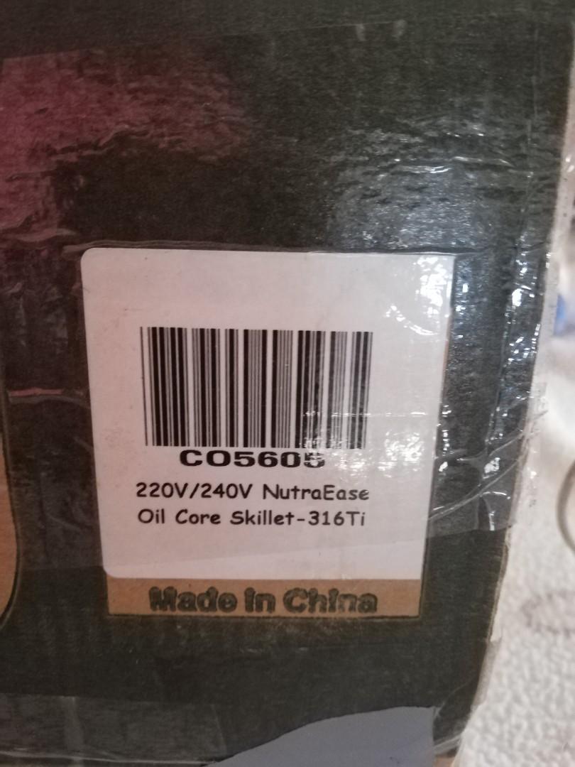 Nutraease Electric Oil Core Skillet 316 Titanium Stainless Steel, TV