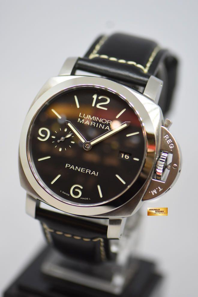 PANERAI LUMINOR MARINA 1950 CASE 44mm STEEL IN LEATHER P.9000 AUTOMATIC PAM 312 MINT Luxury Watches on Carousell