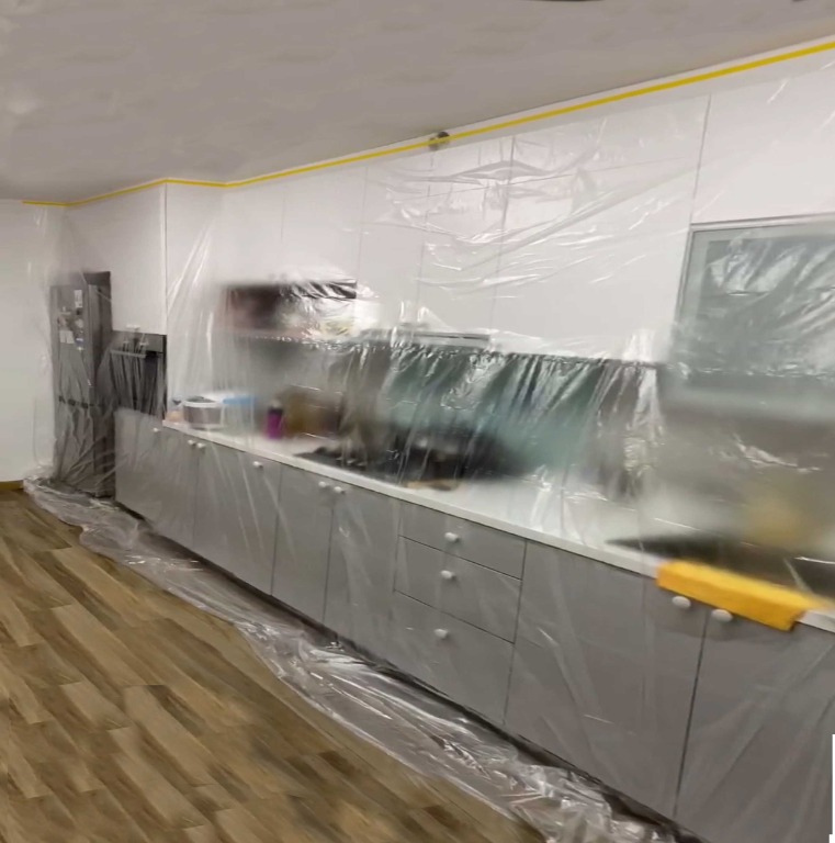 4mx20m Renovation HIP Painting Plastic cover roll dust prevention (with tape, pretape