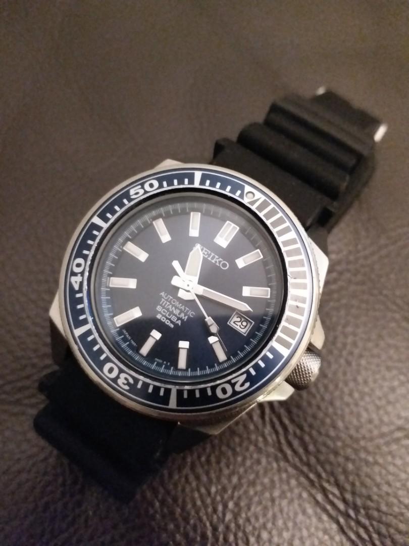 Seiko Automatic Titanium Scuba 200M, 名牌, 手錶- Carousell