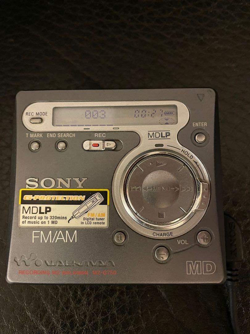 SONY MZG750 Recording MiniDisc MD Walkman FM/AM MDLP, 音響器材, 錄音機