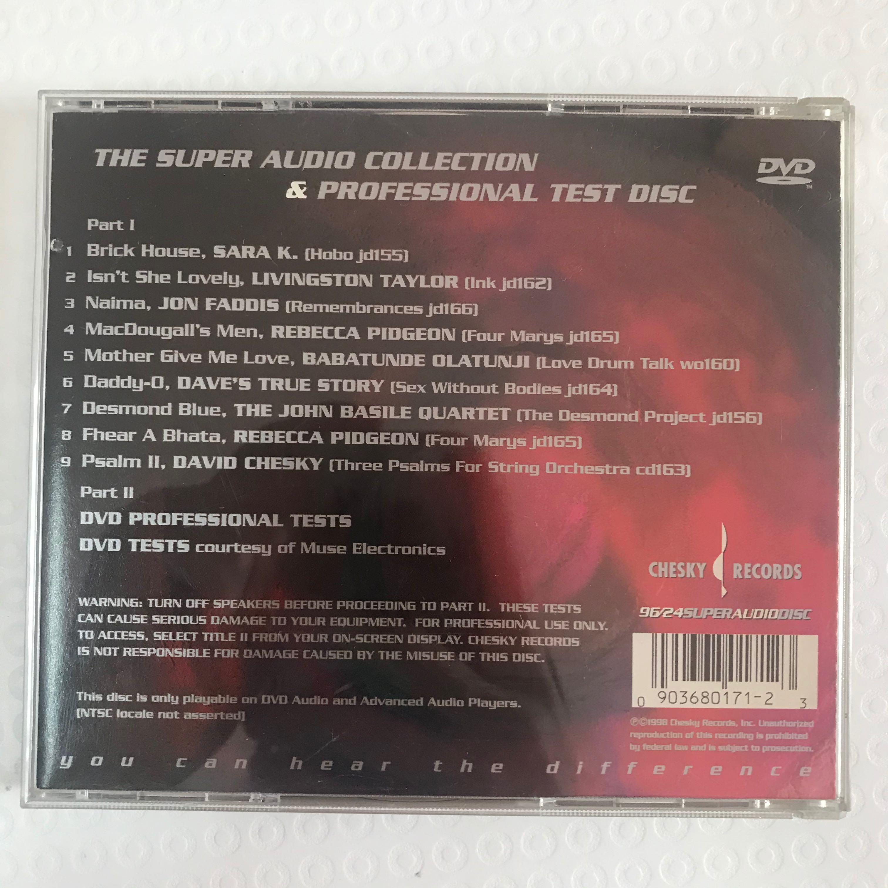 The Super Audio Collection & Professional Test Disc, 興趣及遊戲