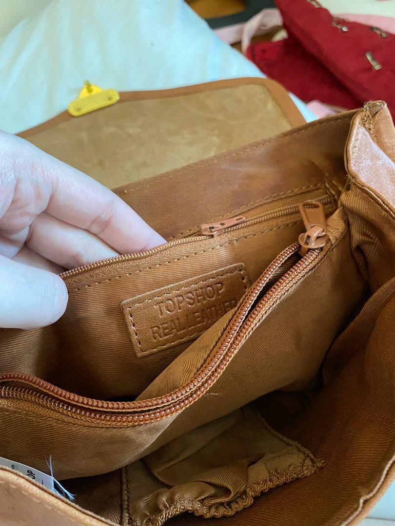 Topshop leather bag brown